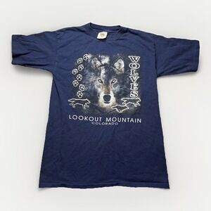 Vintage 90s Wolves T-shirt M Lookout Mountain Prairie Mountain USA Single Stitch